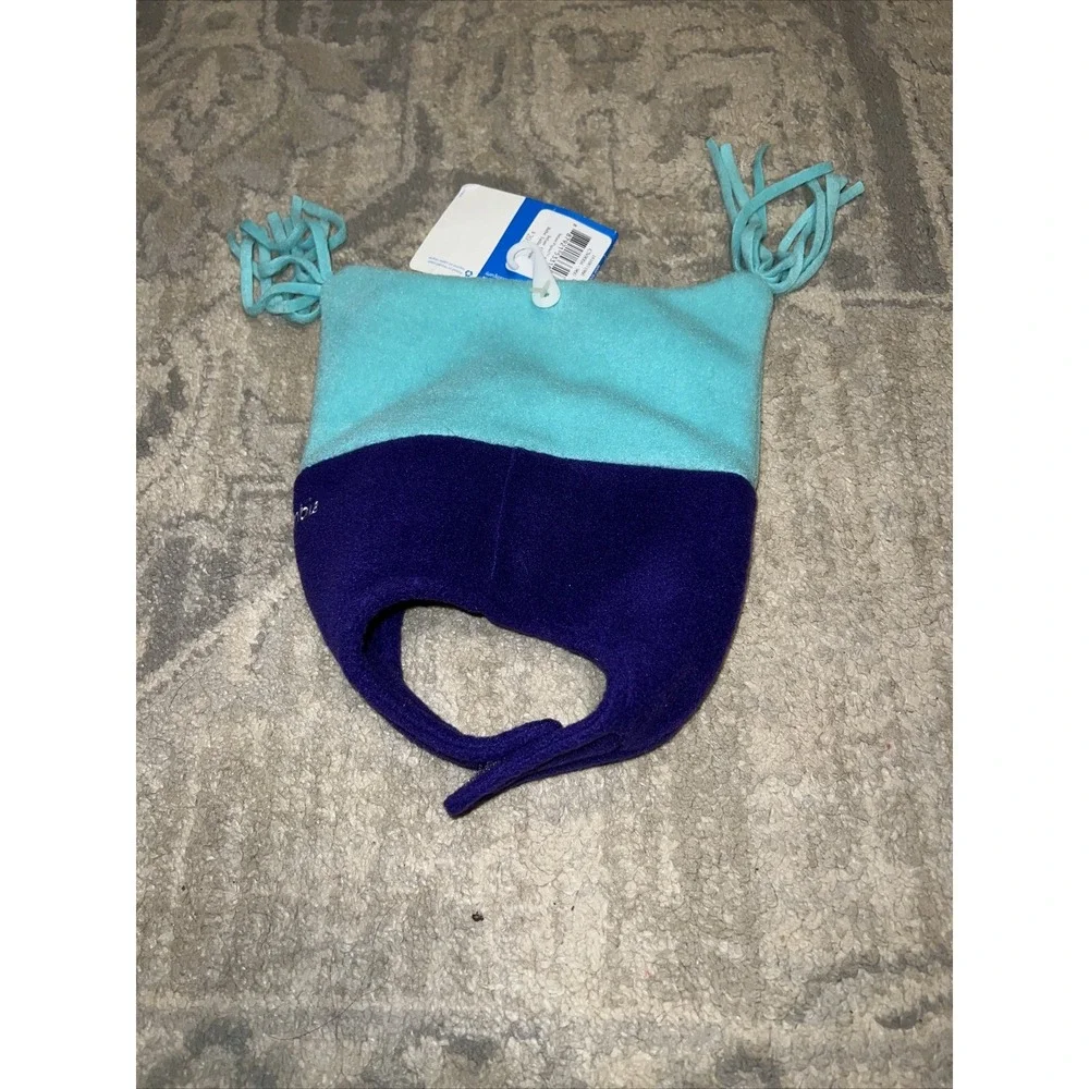New Columbia Infant Pigtail Hat Infant One Size‎ Purple/Blue Winter Fleece Cap